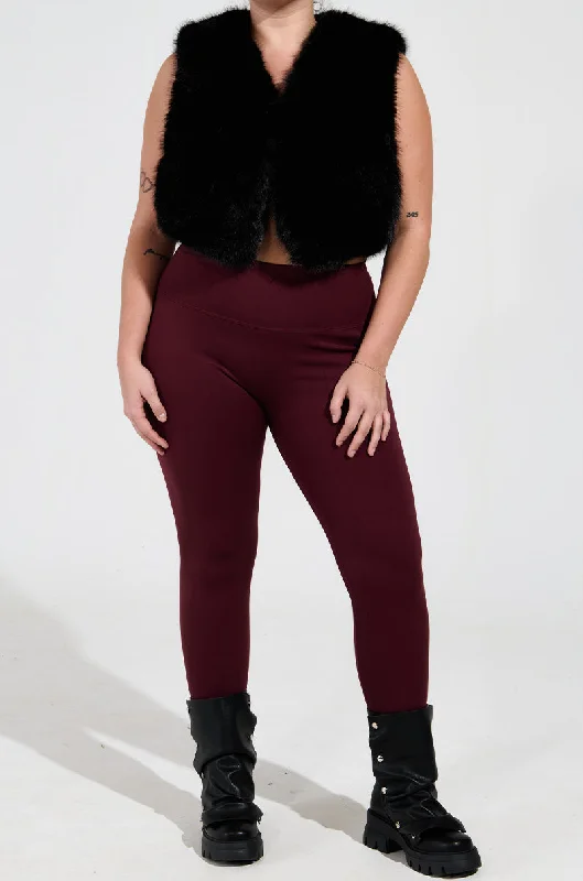 SNUGGLE FLEX FLEECE LEGGING EXTENDED SIZE Comfortable Ribbed Waistband Leggings