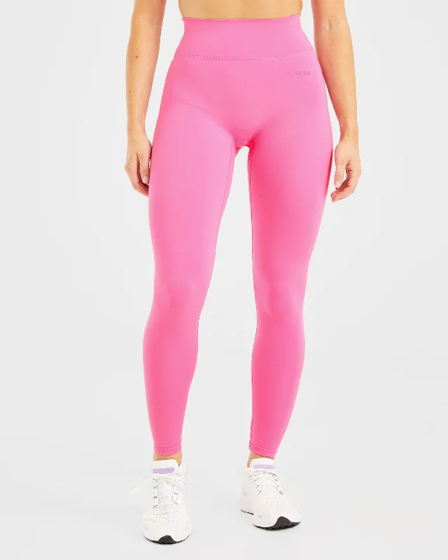 Staple Leggings - Summer Pink Trendy Cut-Out Activewear Leggings