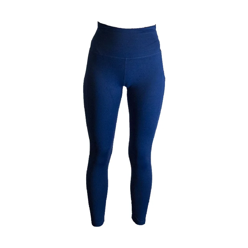 TOMMIE COPPER Women's Lower Back Support Legging, Cobalt Blue Comfortable Slip-On Leggings