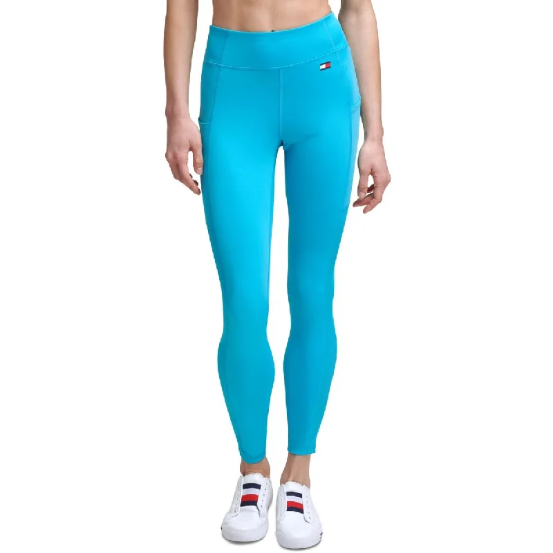 Tommy Hilfiger Sport Womens Ribbed Inset High Rise Athletic Leggings Trendy Leather-Look Workout Leggings Tommy Hilfiger Sport Womens Ribbed Inset High Rise Athletic Leggings Trendy Leather-Look Workout Leggings