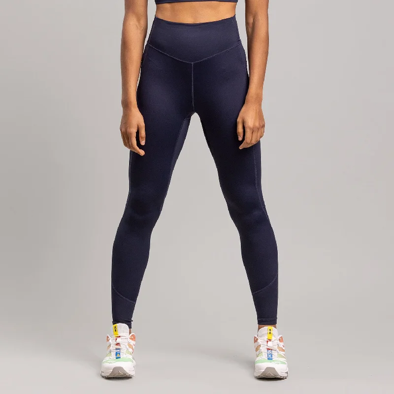 Velocity Full Length Legging Women's NAVY Elegant Sheer Leggings