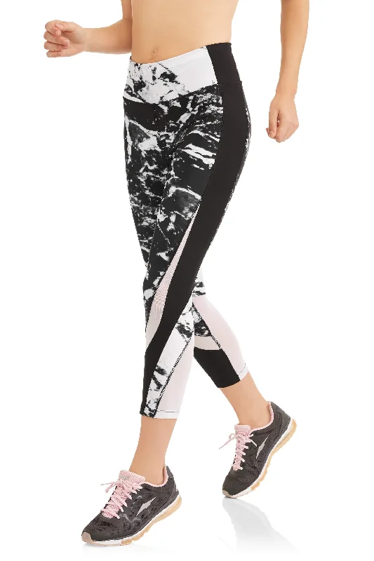 Women's Active Marble Print Capri Performance Legging Trendy Sweat-Wicking Workout Leggings Women's Active Marble Print Capri Performance Legging Trendy Sweat-Wicking Workout Leggings