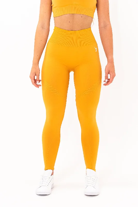 Unlimited Seamless Leggings - Orange Trendy Patterned Leggings