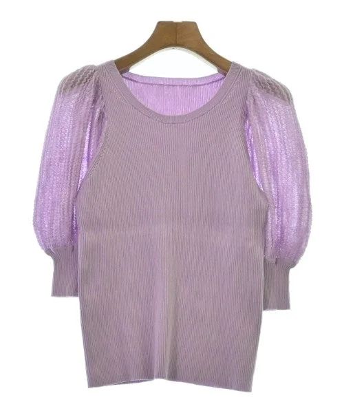 NOBLE Sweaters Solid Color Striped Floral Print