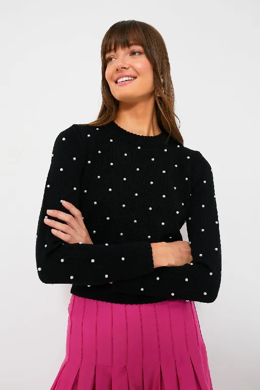 Black Pearl Embellished Deveraux Sweater Graphic Sweater Embroidered Appliqued