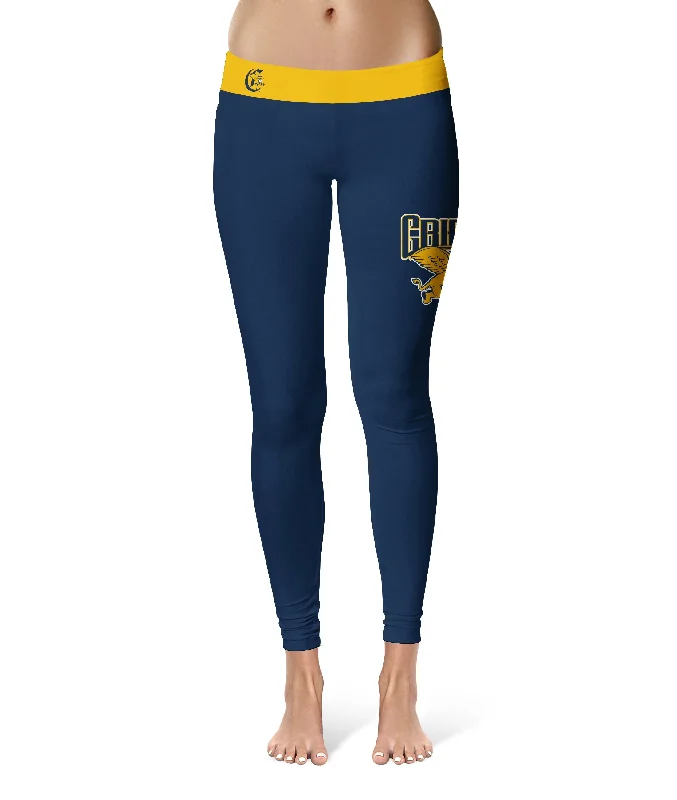 Canisius College Griffs Game Day Logo on Thigh Blue Yoga Leggings for Women by Vive La Fete Stylish Stretch Print Leggings