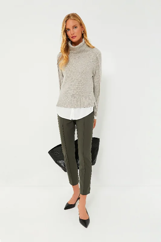 Chia Melange Jolie Fringed Layered Looker Sweater Spandex Blend Rayon Blend Denim Blend