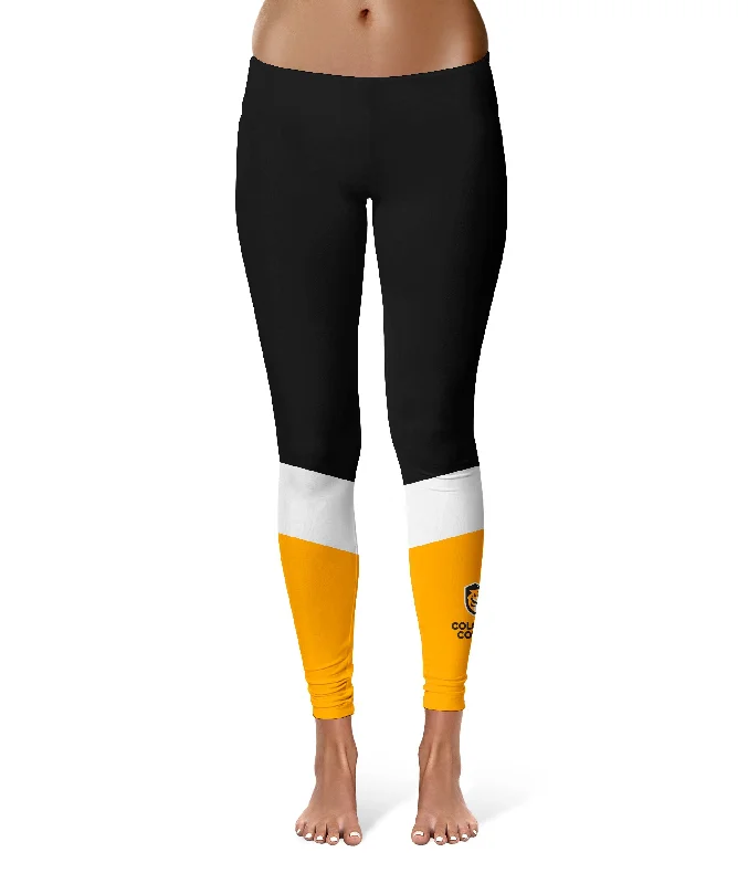 Colorado College Tigers Game Day Ankle Color Block Black Gold Yoga Leggings for Women by Vive La Fete Fashionable Quick-Dry Yoga Pants