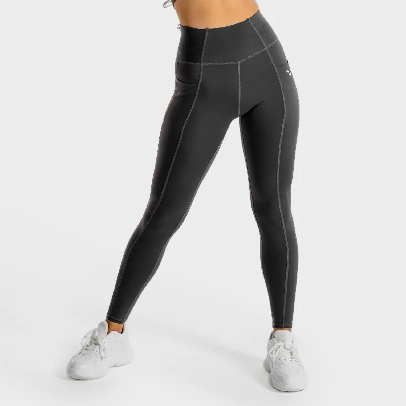 Core Leggings - Charcoal Trendy Cut-Out Activewear Leggings