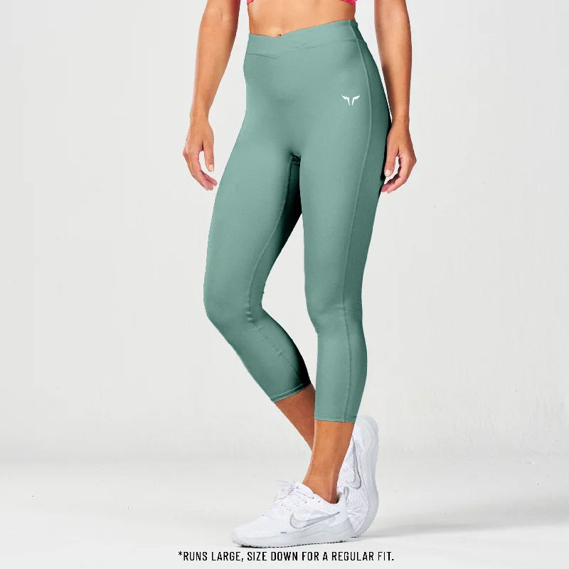 Crossover Leggings 24" - Dark Forest Trendy Sports Performance Leggings