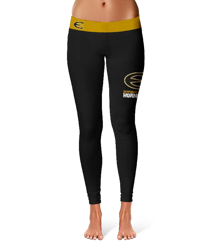 Emporia State Hornets Game Day Logo on Thigh Red Yoga Leggings for Women by Vive La Fete Stylish Winter-Ready Leggings