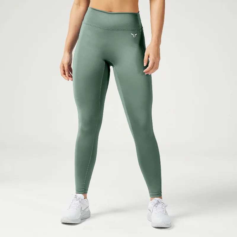 Essential Mid-Rise Leggings 27" - Dark Forest Comfortable Slip-On Compression Leggings