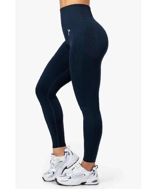 Famme Peach Scrunch Seamless Leggings Dark Blue Trendy Spandex Leggings