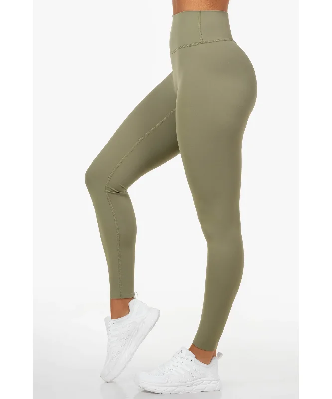 Famme Softy High Waisted Leggings Green Comfortable Wide-Band Leggings