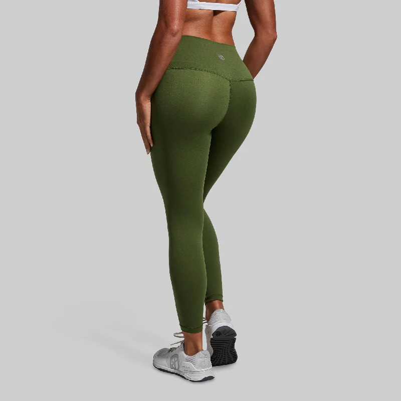 Inspire Legging (Tactical Green) Trendy Leather-Look Workout Leggings