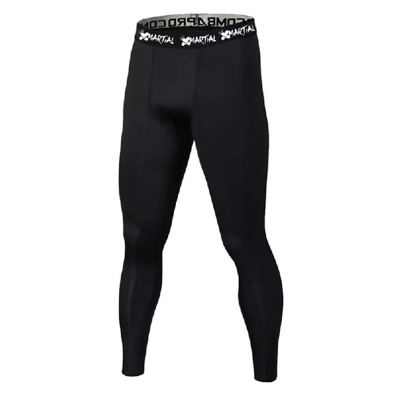 Men's Quick-Drying High Elastic Fitness Leggings - Breathable & Slim Fit - Black Trendy High-Waist Tummy Control Leggings