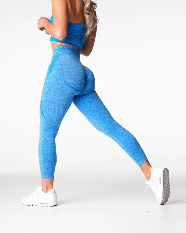 Ocean Blue Mid Rise Contour Seamless Leggings Cozy Mid-Rise Workout Leggings