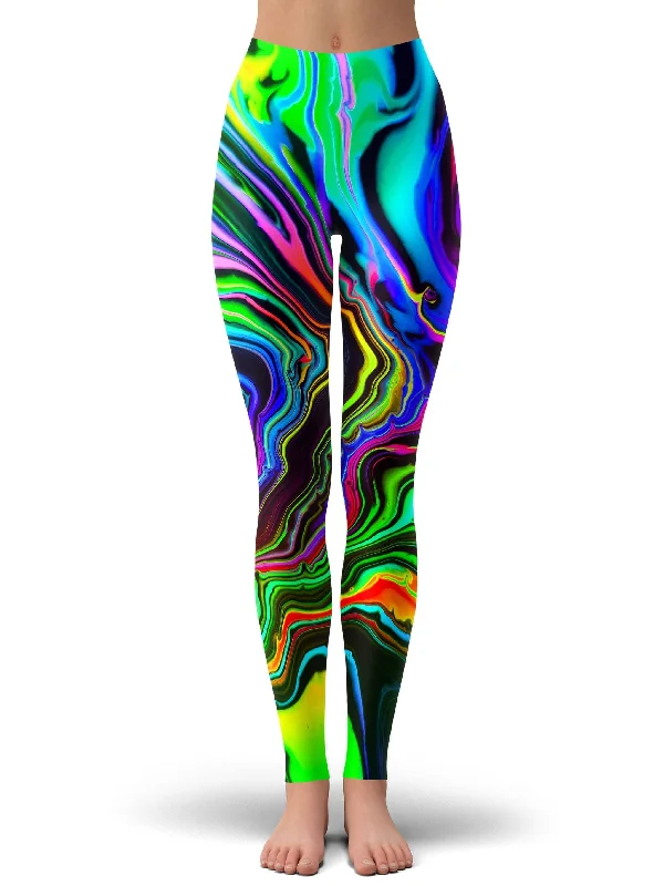 Rainbow Rift Leggings Comfortable Athletic Tights