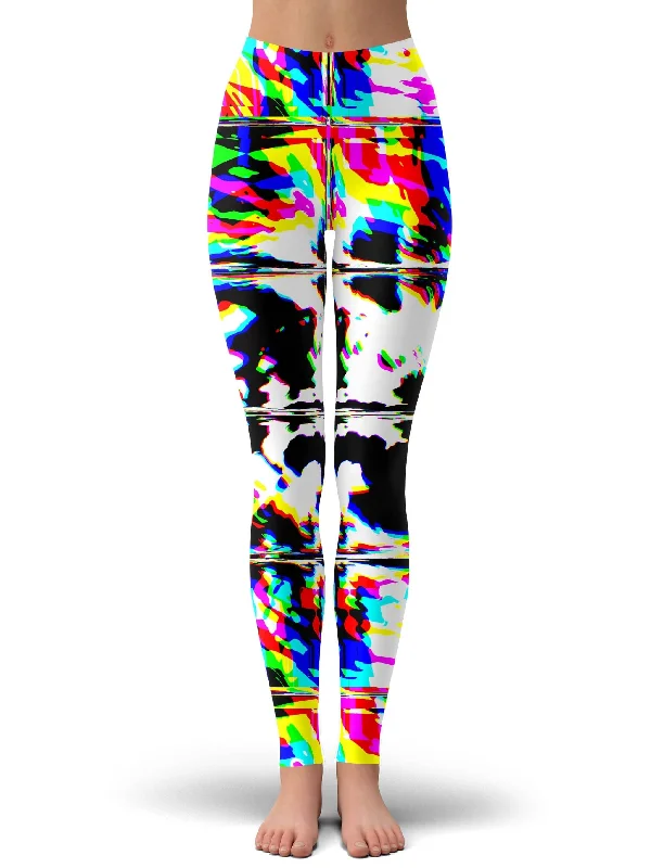 Rave Glitch Og Leggings Chic Floral Print Leggings