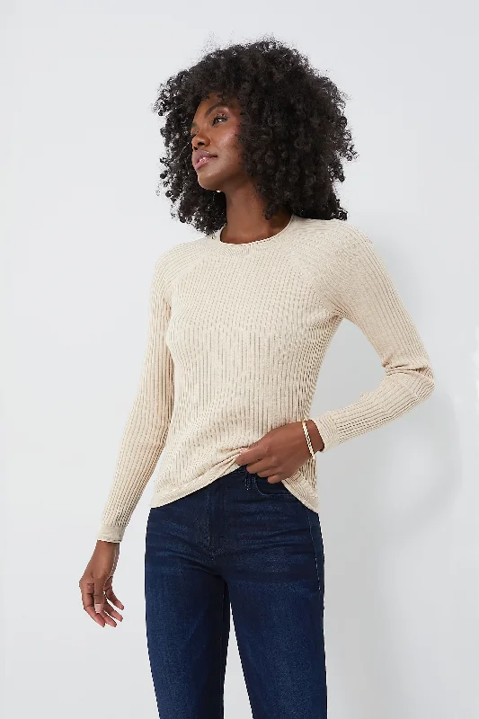 Sand Ribbed Crewneck Sweater Nylon Fabric Polyester Fabric Spandex Fabric