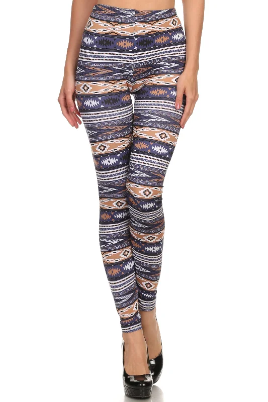 The Tribal Velour Leggings Comfortable Tummy Shaping Leggings