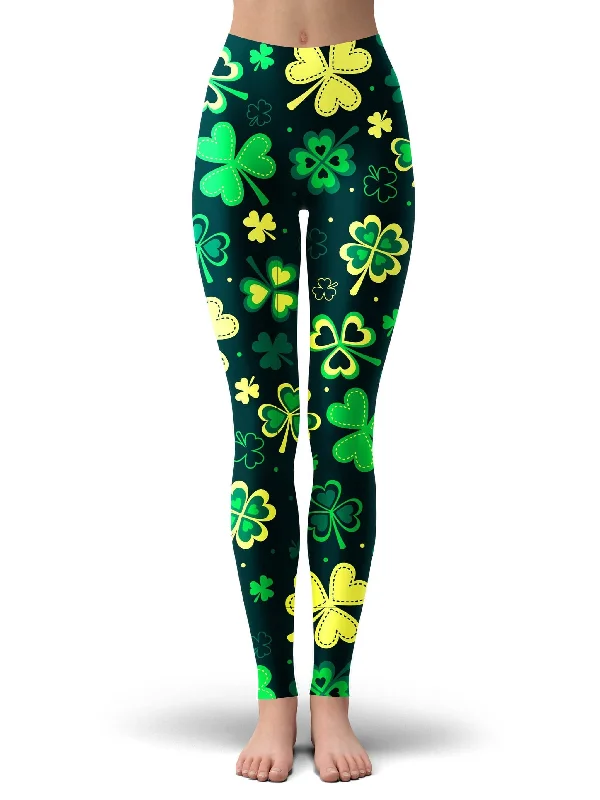 Trippy Clover Leggings Elegant Full-Body Leggings