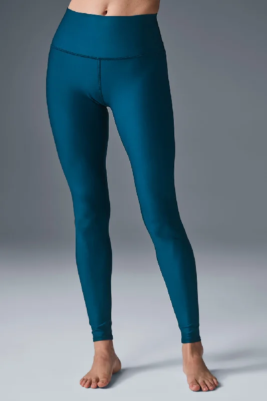 High-Waist Airlift Legging - Eclipse Blue Fashionable Full-Length Active Leggings