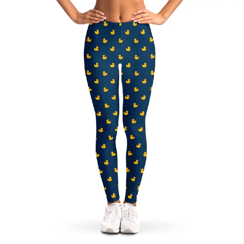 Yellow Duck Pattern Print Women's Leggings Fashionable Moisture-Wicking Leggings