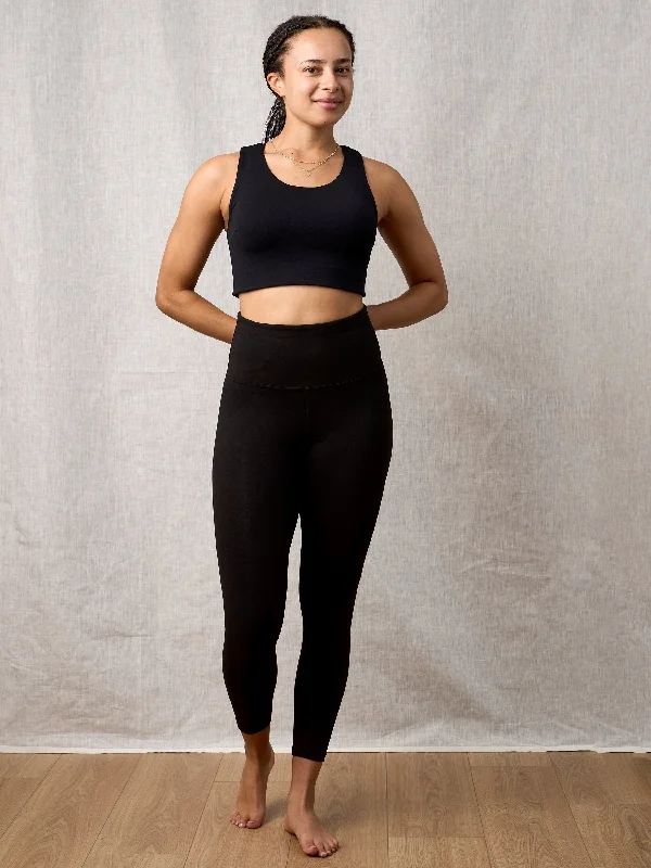 Yogamatters Live-In 7/8 Eco Leggings - Black Fashionable High-Rise Leggings