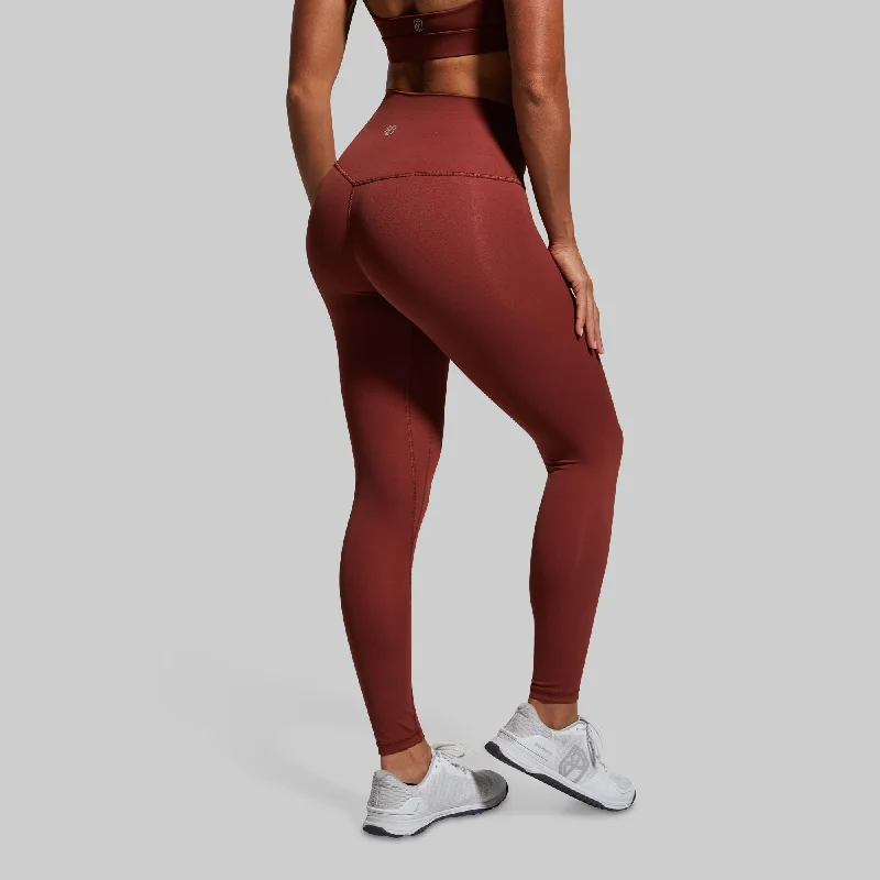 Your Go To Legging 2.0 (Brick Red) Stylish Patterned Active Leggings