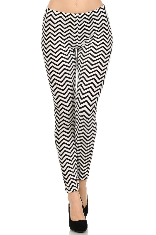 Zig Zag Velour Legging Stylish Sporty Performance Leggings