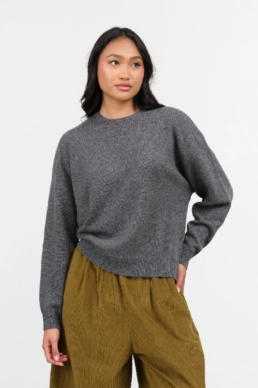 Artemis Sweater in Dark Heather Grey Elasticated Padded Insulated