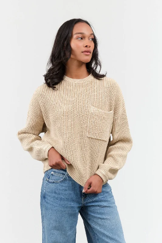 Grant Sweater in Sandstone Zippered Front Buttoned Front Snap Front