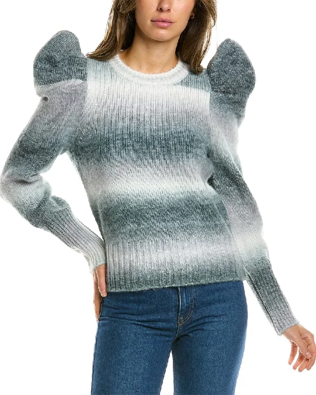 Design History Puff Sleeve Sweater Turtle Neck Boat Neck Asymmetrical Neck