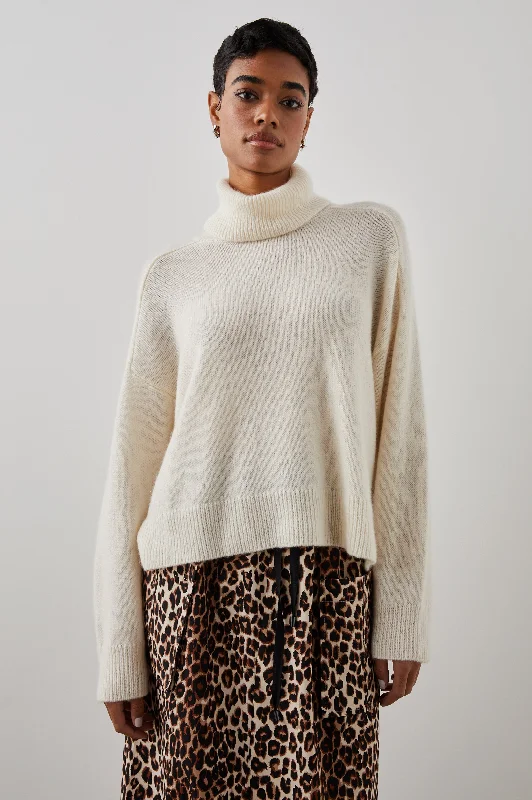 ESTELLE SWEATER - IVORY Ribbed Striped Patterned