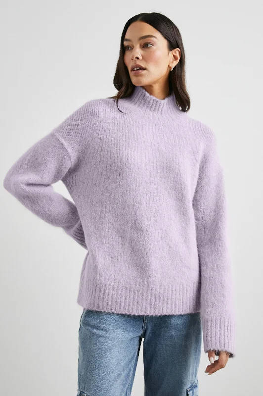 KACIA SWEATER - LILAC Denim Fabric Leather Fabric Suede Fabric