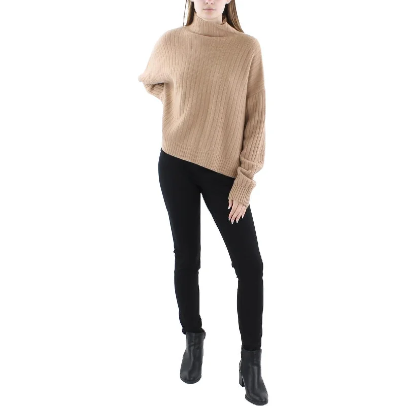 Lauren Ralph Lauren Womens Ribbed Long Sleeve Mock Turtleneck Sweater Velvet Chenille Corduroy