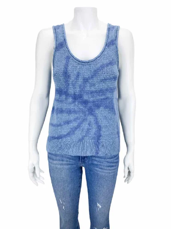 Madewell Women's Tie-Dye Tank Sweater Blue Size S Jersey Fabric Tulle Fabric Batik Fabric