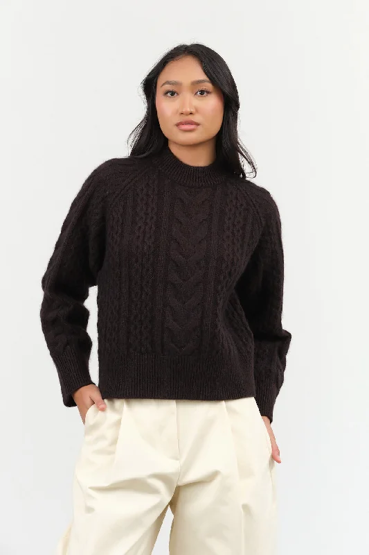 Molve Sweater Notch Collar Peter Pan Collar Cowl Neck