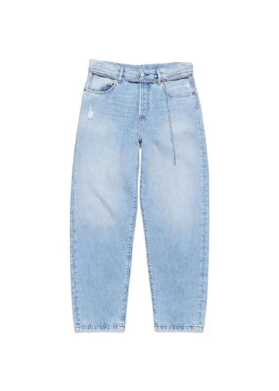 LOOSE FIT JEANS - 1991 TOJ - Light Blue Casual Distressed Denim Jeans