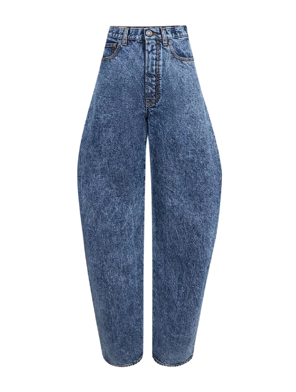 ROUNDED JEANS IN SNOW DENIM Trendy Cut-Off Denim Shorts