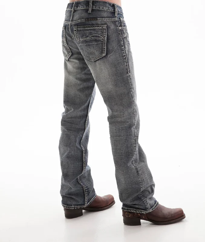 B Tuff Mens Blue Cotton Denim Jeans Bootcut Steel Fashionable Jeggings Style Jeans