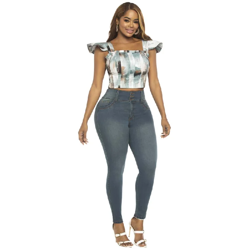 Classic Skinny Curvy BBL Jeans for women - J82312C Comfortable Boyfriend Jeans
