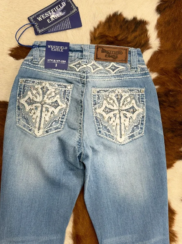 WESTFIELD EAGLE RHINESTONE LIGHT WASH BOOTCUT WOMEN JEANS WT-725 Comfortable Zip-Fly Denim Jeans WESTFIELD EAGLE RHINESTONE LIGHT WASH BOOTCUT WOMEN JEANS WT-725 Comfortable Zip-Fly Denim Jeans