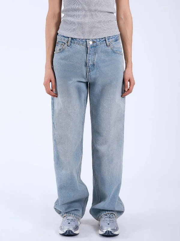 Hill Canyon Light Vintage Jeans Casual Bootcut Ripped Jeans
