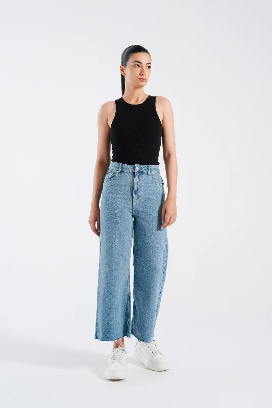 Culottes Jeans Casual Loose Fit Jeans