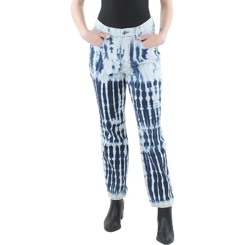 Good American Womens Vintage Shibori Tie-Dye Stretch Straight Leg Jeans Trendy Colored Denim Jeans Good American Womens Vintage Shibori Tie-Dye Stretch Straight Leg Jeans Trendy Colored Denim Jeans