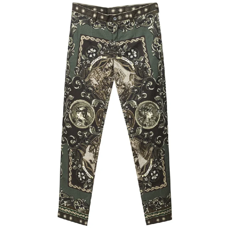 Green Cotton Jeans & Pant Comfortable Straight-Legged Denim