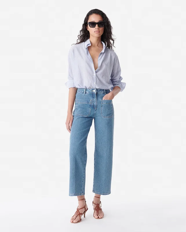 HELIAS CROPPED JEANS / INDIGO CLAIR Fashionable Bootcut Jeans