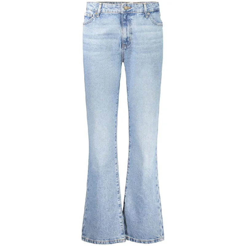 Light Blue Cotton Jeans & Pant Chic Rolled Cuff Denim Jeans